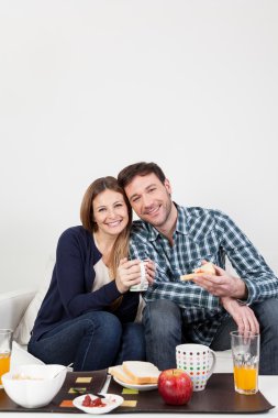 bir kahvaltı beutifull Çift