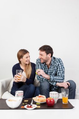 bir kahvaltı beutifull Çift