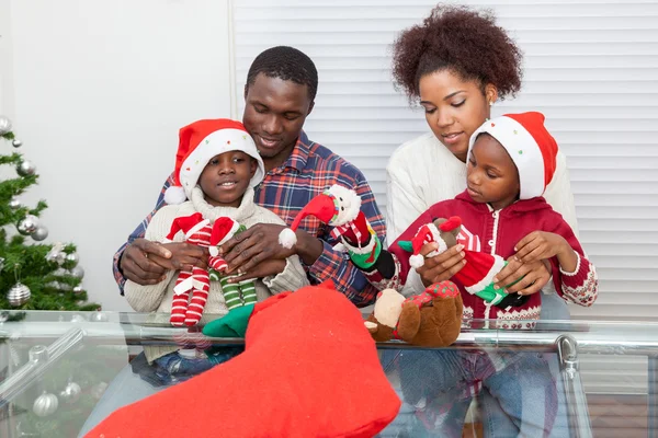 Happy Family with gifts — Stock Photo, Image