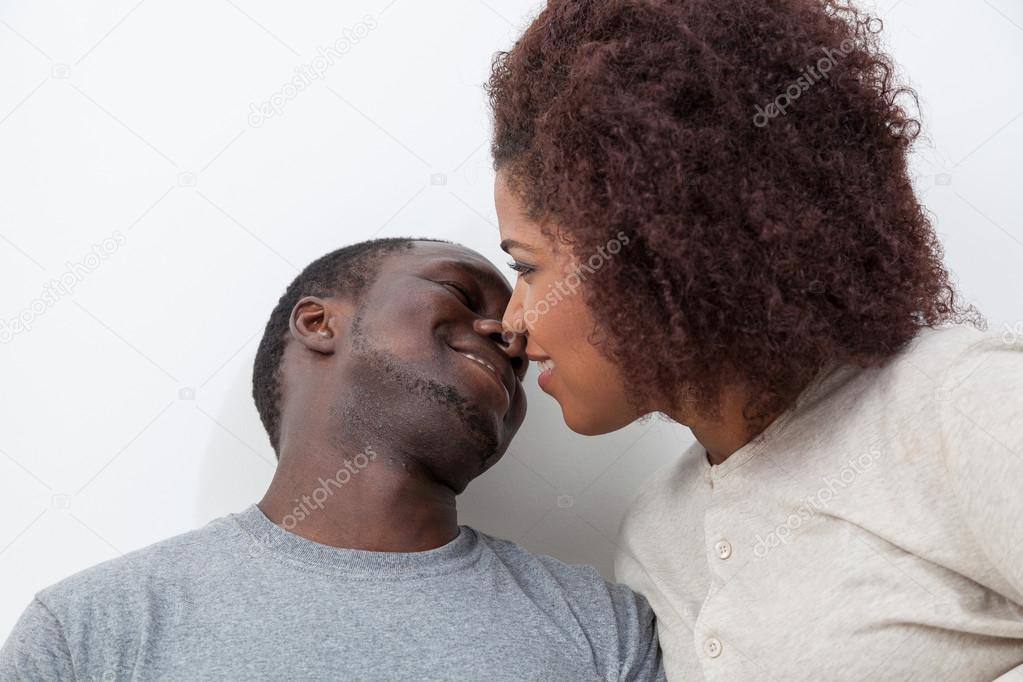 Couple in love looking each other