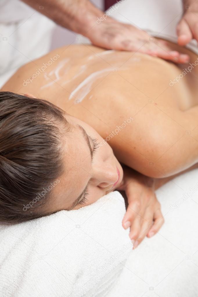 woman in spa salon relaxing