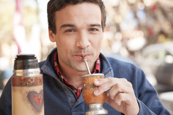 Man drinking Mate — Stock Photo, Image