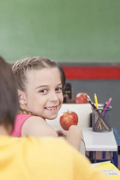 The girl looking at back — Stock Photo, Image