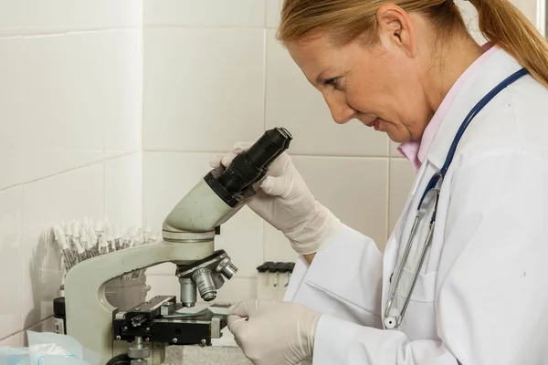 Woman working  in the lab — Stockfoto