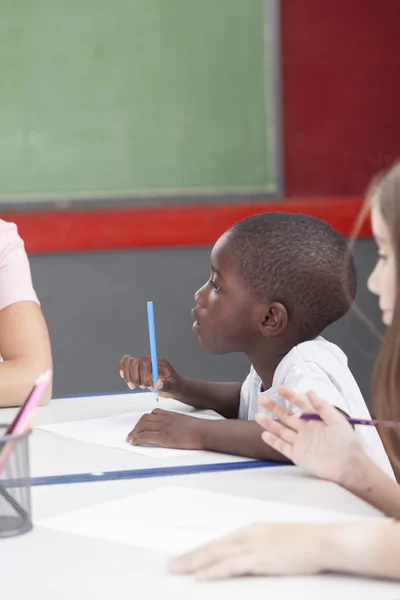 African boy drawing — Stock Photo, Image