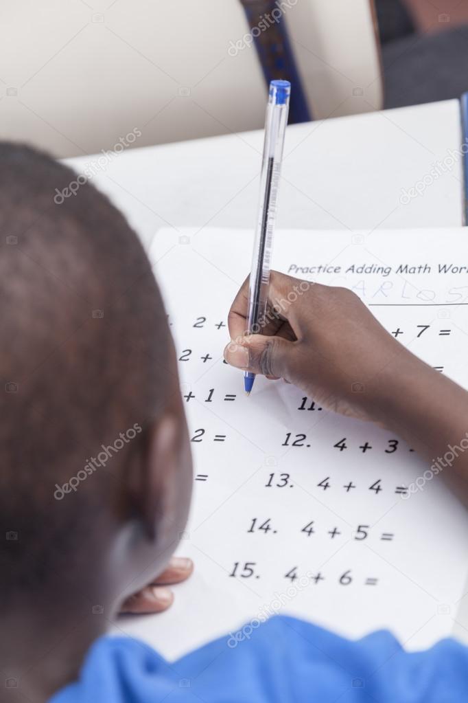 Boy doing math
