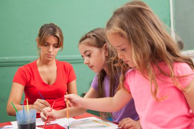 Boyamak için öğretim öğretmen