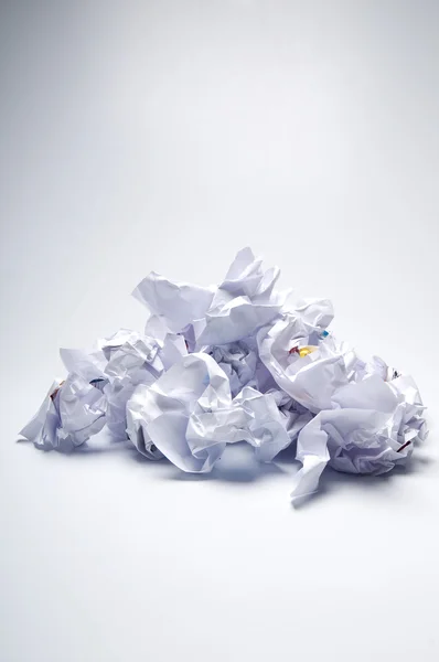 White recycle crumpled paper balls — Stock Photo, Image