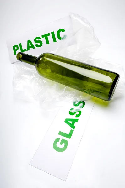 Recycling, papier en glas — Stockfoto