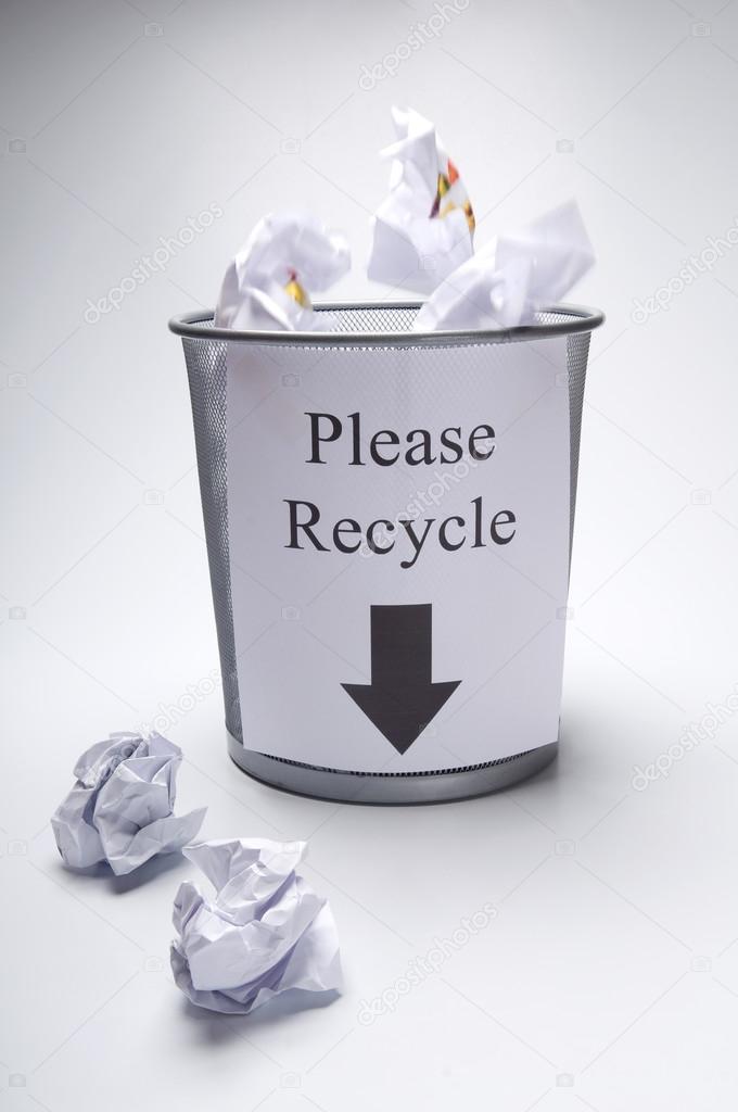 bin with please recycle words