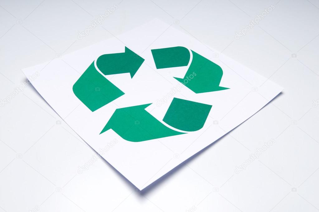 recycling symbol on white background