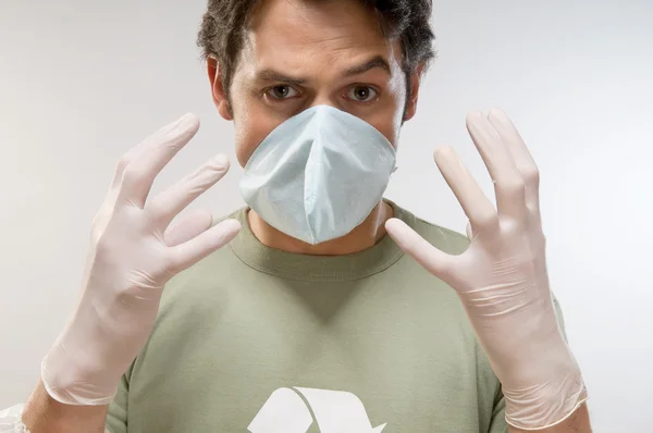 Angry  man  in chinstrap — Stock Photo, Image