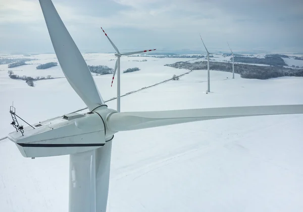 Windmill on the field in winter — Stock Photo, Image