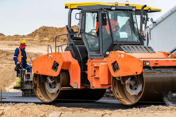 Nueva construcción de carreteras — Foto de Stock