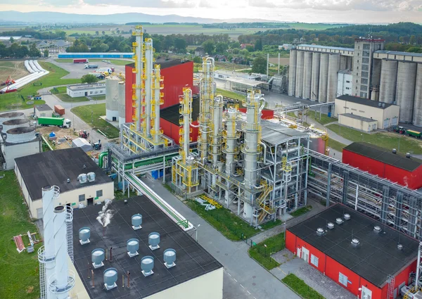 Biofuel factory aerial view