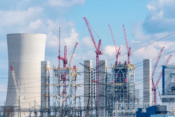 Construction site of the new moderm power station — Stock Photo, Image