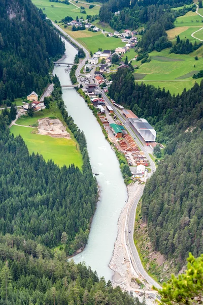 Aerial view on the city Alps — Stock Photo, Image