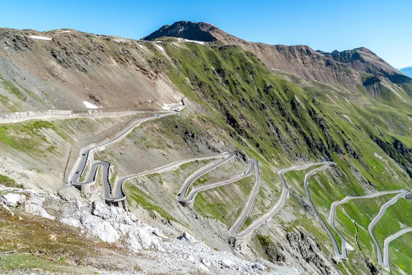 Hegyek Alps Passo Stelvio térképén — Stock Fotó