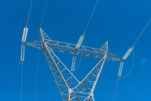 Powerline and the blue clear sky — Stock Photo, Image