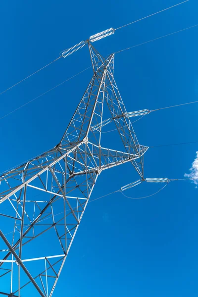 Powerline and the blue clear sky — Stock Photo, Image