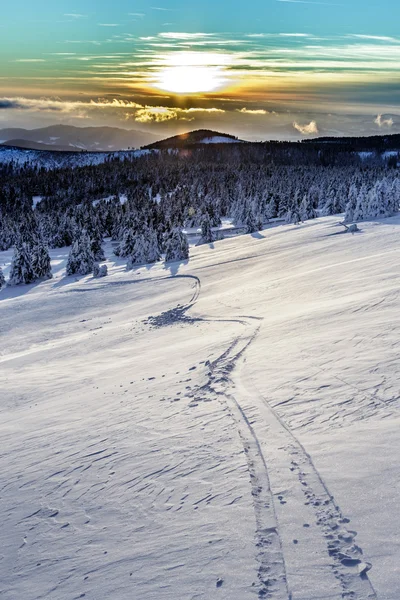 Puesta de sol invierno — Foto de Stock