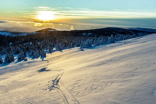 Puesta de sol invierno — Foto de Stock