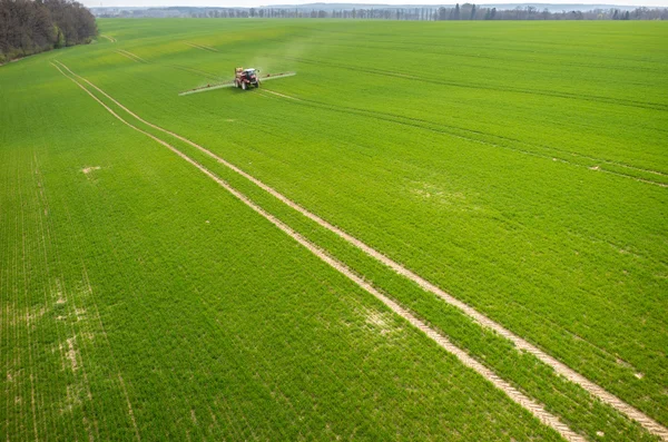 Aerial view of the tractor — Stock Photo, Image