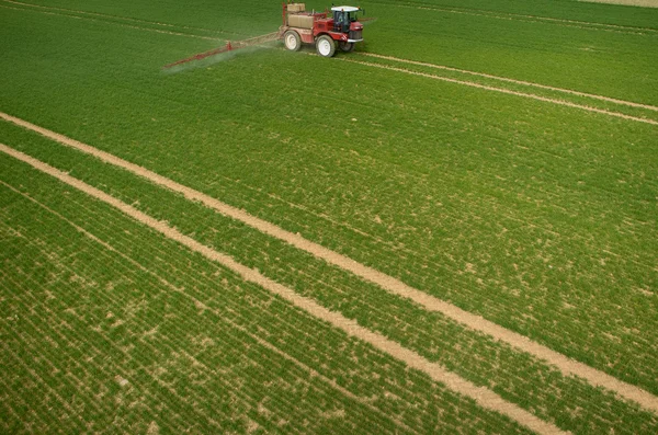 Vista aérea do tractor — Fotografia de Stock