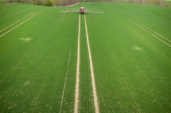 Vista aérea do tractor — Fotografia de Stock