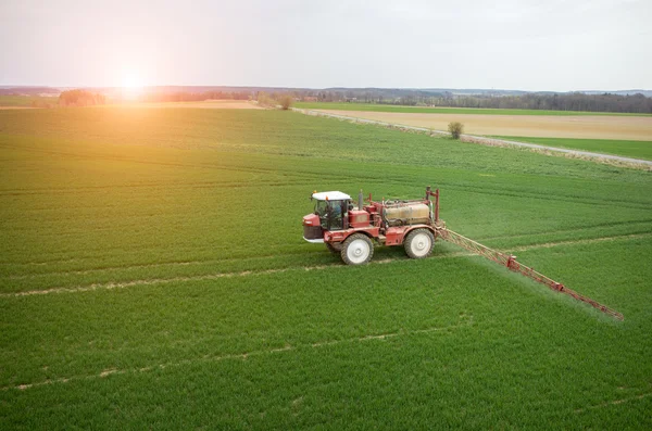 Vue aérienne du tracteur — Photo