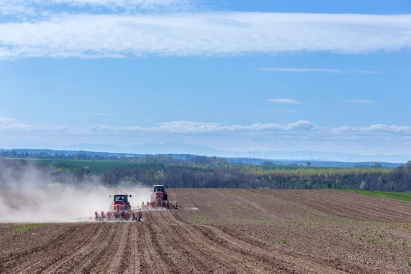 A mező szívszaggató traktor — Stock Fotó