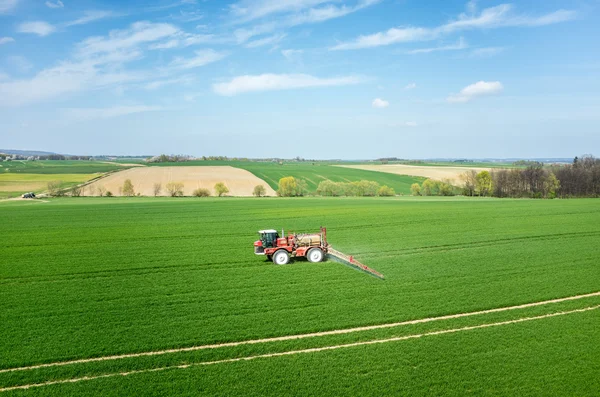 Vue aérienne du tracteur — Photo