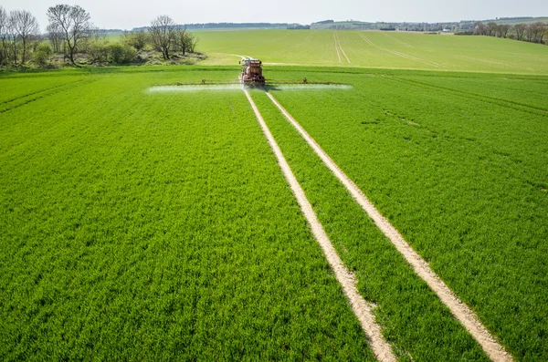 Vista aérea do tractor — Fotografia de Stock