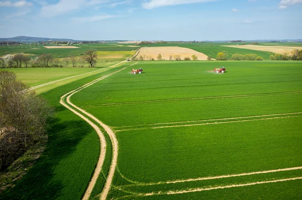 Vista aerea del trattore — Foto Stock