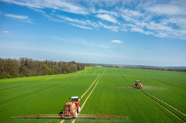 Vue aérienne du tracteur — Photo