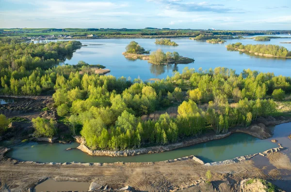 Flygfoto på sjön — Stockfoto