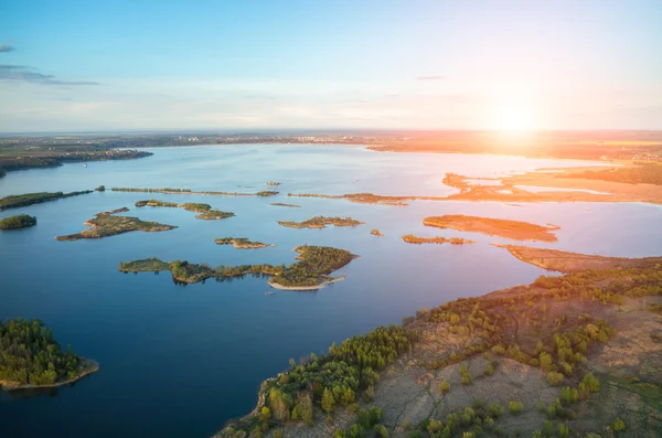 Flygfoto på en solnedgång — Stockfoto