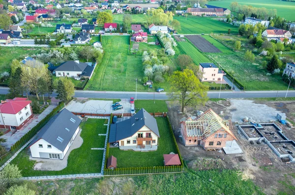 Luchtfoto uitzicht op de stad — Stockfoto