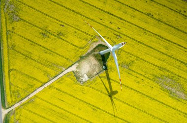 Yel değirmenleri havadan görünümü