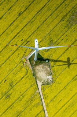 Yel değirmenleri havadan görünümü