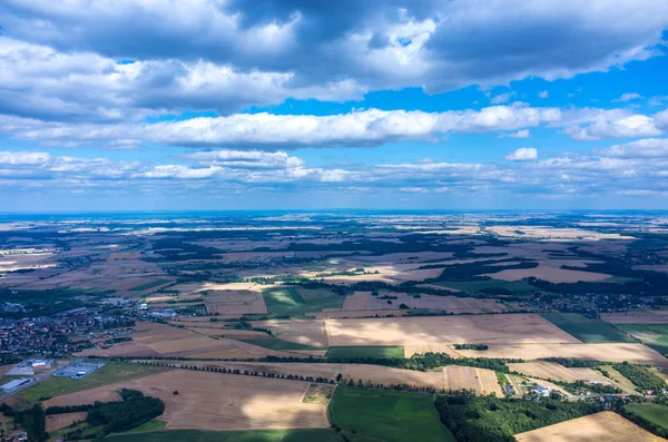 Вид с воздуха на деревни — стоковое фото