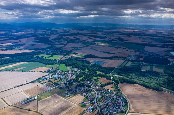 Köyleri havadan görünümü — Stok fotoğraf