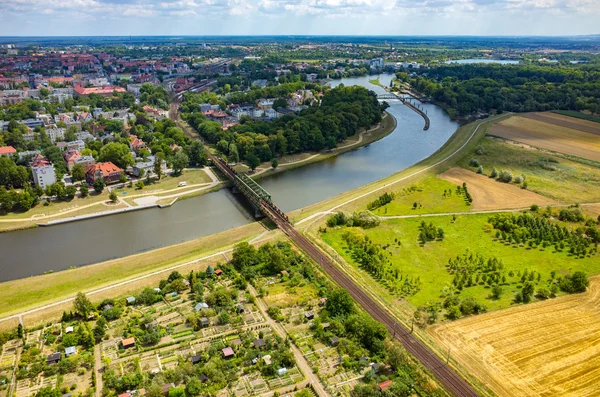 Letecký pohled na Opole — Stock fotografie