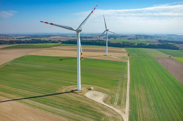 Aerial view on the windmills — Stock Photo, Image
