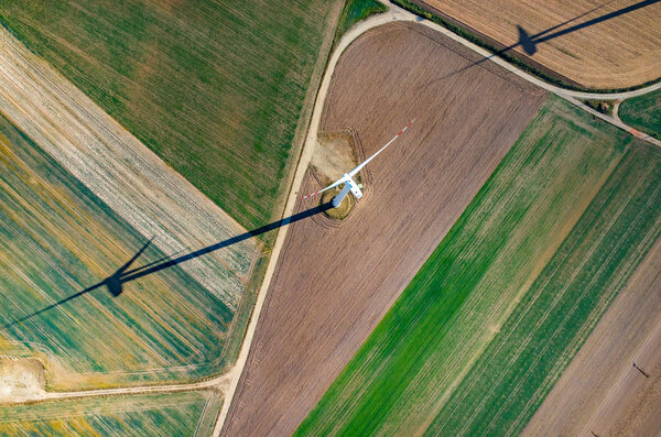 Aerial view on the windmill