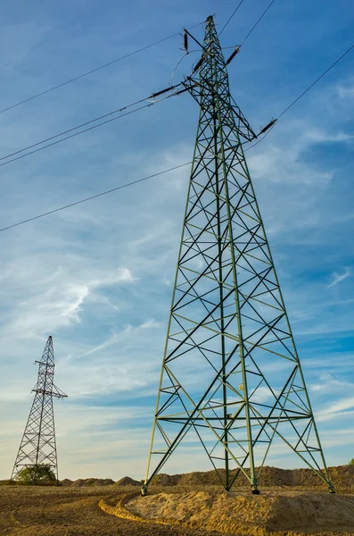 Powerlines on the field — Stock Photo, Image