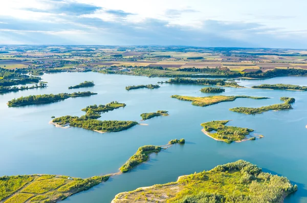 Flygfoto på sjön — Stockfoto