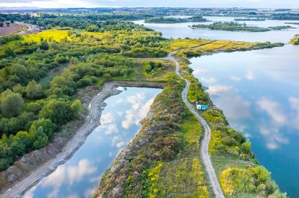 Vue aérienne sur le lac — Photo