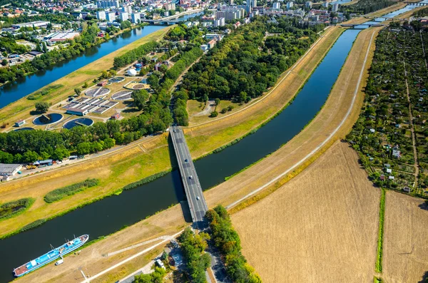 Luchtfoto van Opole — Stockfoto