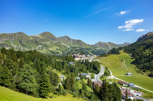 Aerial view on the city Alps — Stock Photo, Image